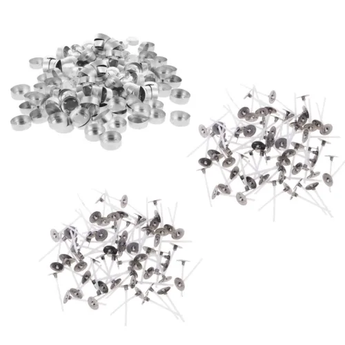 200pcs 면 심지 등유 램프에 대 한 미리 왁스 칠한 와이어 심지 빈 알루미늄 양초