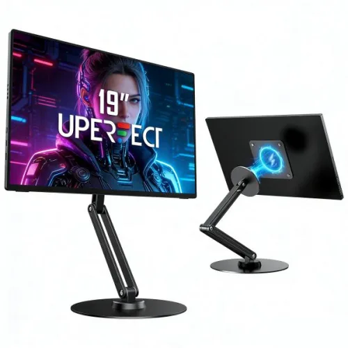 UPERFECT 메탈 마그네틱 브래킷 VESA 2-in-1 스탠드, 최대 19인치 휴대용 모니터 지원, 7~19인치 디스플레이, 태블릿, 데스크탑, 휴대폰용 다각도 조절 가능