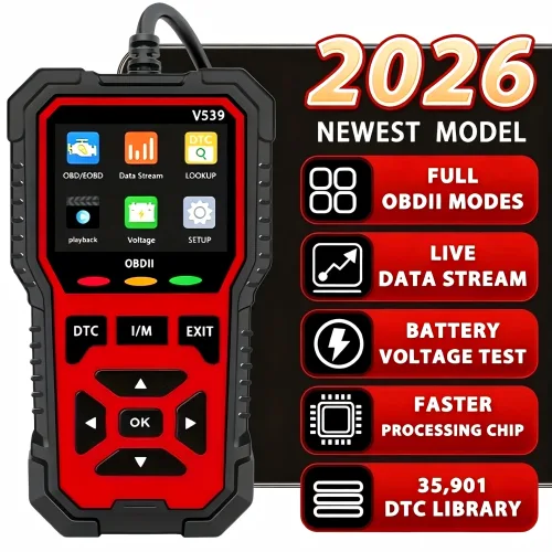 OBD2 스캐너 V539 전문가용 실리콘 버튼 차량 진단 코드 리더