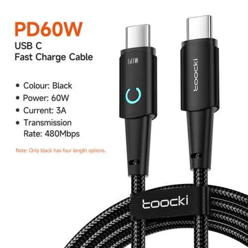 Toocki 투키 하프문 PD 60W c to c타입 초고속 충전케이블