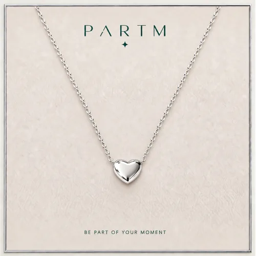 Partm 여성 하트 목걸이 미니 하트 펜던트 실버 체인 데일리 목걸이