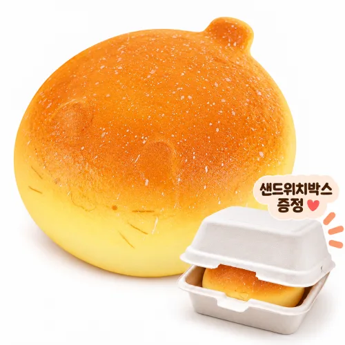UB toy 베이커리 스퀴시 식빵 강아지 빵 말랑이, 고양이 모양, 1개