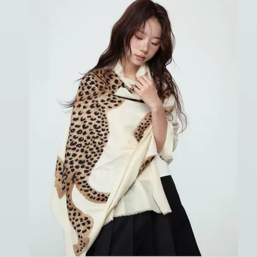 HALOPICK 부드러운 호피 무늬 여성용 숄 스카프