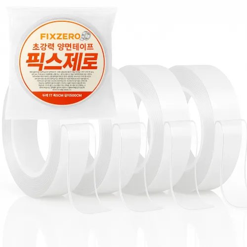 픽스제로 자국없는 초강력 양면테이프 실리콘 두께 1T x 3cm x 5M, 4개