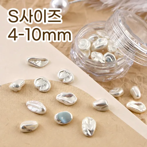 바로크 진주 네일 파츠 10개입, 1개, S