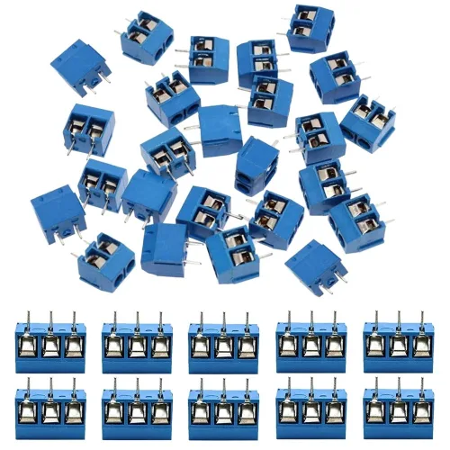 60PCS 5mm 피치 2 핀 및 핀 3의 Arduino PCB 장착 나사 단자 블록 커넥터 (50 × 2 핀, 10 핀 × 3)