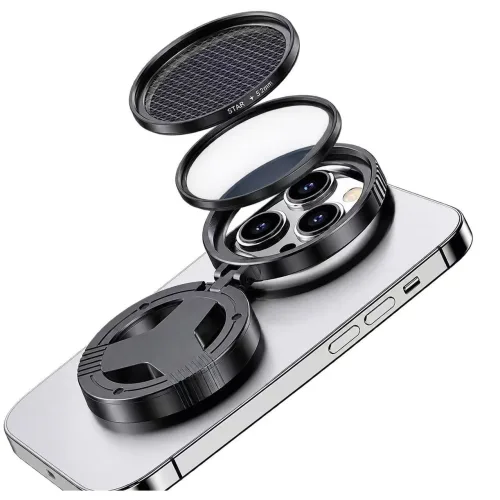 올슬랩 2in1 마그네틱 CPL 편광 star +8 스마트폰 카메라 렌즈 52mm 반사 필터 휴대폰 별빛 렌즈 크로스필터 스타필터 네일사진 촬영소품, 1개, CPL+STAR(+8) 블랙