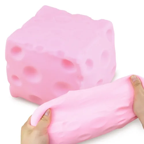 토이토 치즈빵 말랑이 스트레스볼 치즈 스퀴시 11cm, 핑크, 415g, 1개