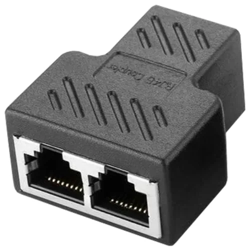 CAT5 / CAT6 Y형 RJ45 커플러 랜연장 1 대 2 어댑터 블랙, 1개, RJ45/8P8C