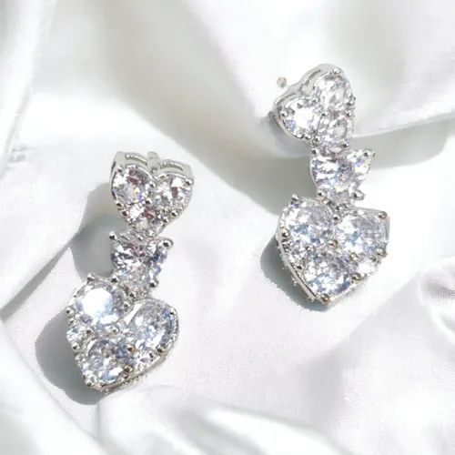 금명 925silver 은침 지르콘 귀걸이 드롭귀걸이 드롭이어링 럭셔리귀걸이 다이아몬드스타일 반짝이는귀걸이