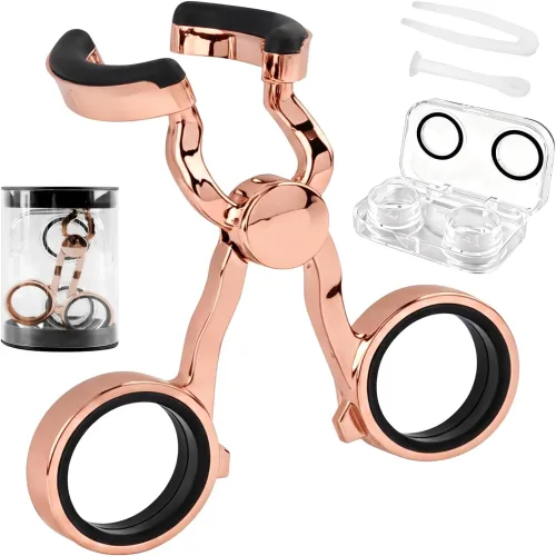 케브랄리우스 콘택트렌즈 도포기 초보자를 위한 휴대용 키트 여행용 케이스 포함 소프트 핀셋 리무버 로즈 골드 더 쉽고 편리한 착용 및 제거용