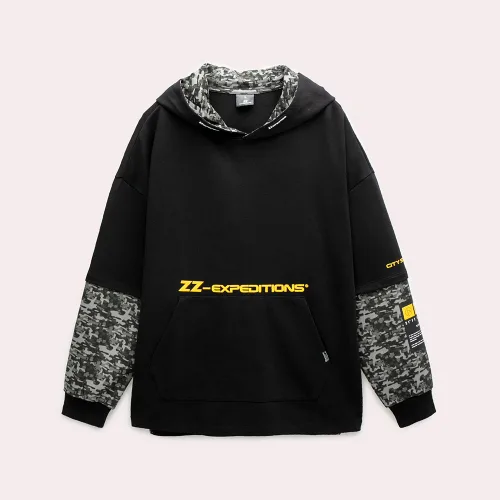 틴즈 (남여공용) @@주니어 큰 사이즈 후드@@ ZZ 익스페디션 레이어드 후드 티셔츠_100(뉴코아 울산점)