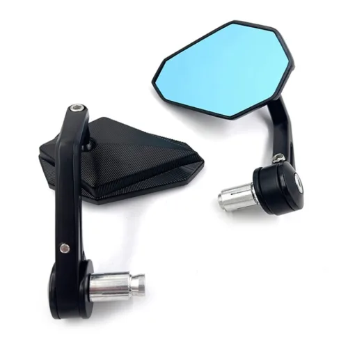 1쌍 오토바이 유리 22mm 7/8'' 오토바이 사이드 글라스 핸들바 장착형 후방 투시 방지 유리