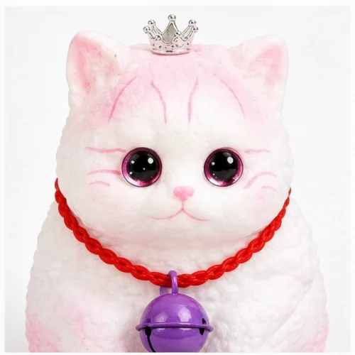 귀여운 말랑말랑 고양이 피규어 뽀글비숑 차량 장식 말랑이 신형 Cute Curly Malangi Car Dashboard Decorative, 1개, 핑크색