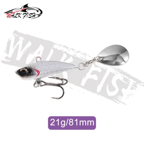 WALK FISH 7g 11g 15g 21g 회전 꼬리 진동 회 전자 미끼 금속 VIB 낚시 미끼 장식 조각 일본 Wobbler 트롤링 Pesca