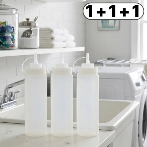 바이빈 다용도 잘라쓰는 말랑 뾰족캡 소분 공병, 3개, 투명 1000ml