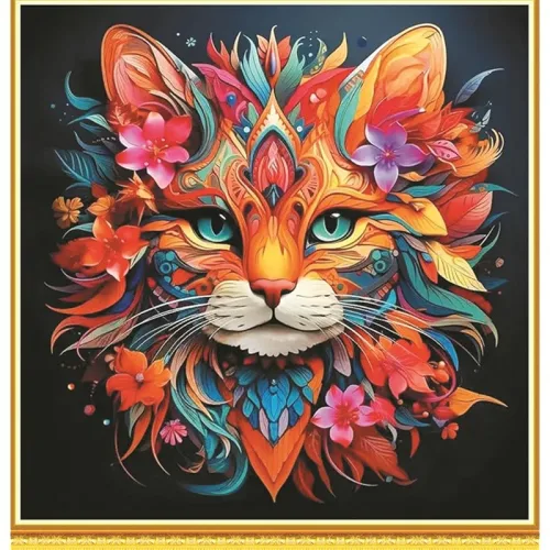 크로스스티치 키트 11 카운트 스탬프 포함 Meecaa 호색 동물 자수 키트 부속품 포함 (36CM×36CM) (타이거)