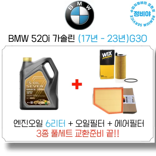 BMW 520i 가솔린 엔진오일 세트 (17년 - 23년) G30, 1개, BMW 520i 가솔린 (17년 - 23년)G30, BMW