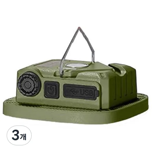 디제이디 LED 멀티 캠핑랜턴, 그린 + 카키, 3개