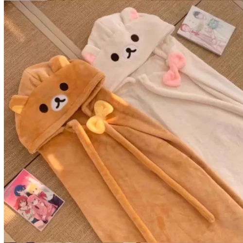 리락쿠마 코리락쿠마 망토 담요 귀여운 담요 리락쿠마 담요 커플담요 귀여운 담요 학교 담요 추천 회사담요 겨울 담요 에어컨 담요