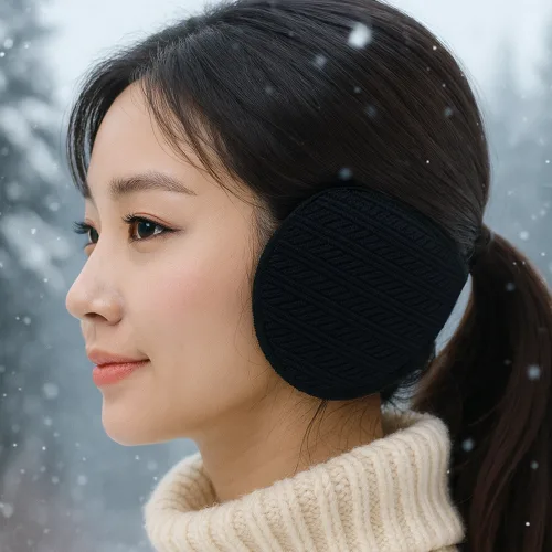 제코 경량 기모 보온 스포츠 귀마개, 블랙, 3개