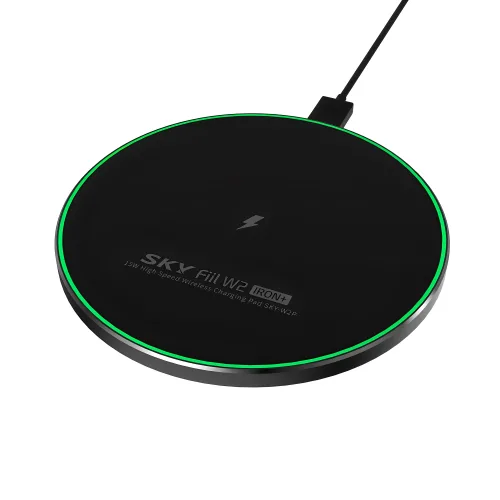 SKY 필 W2P 아이언+ 15W 고속 무선충전기 패드 SKY-W2P, 나이트블랙, 1개