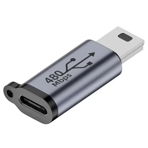 C to 미니5핀 젠더 USB2.0 미니 B타입 컨버터 커넥터 구형 모바일 기기 디카 PMP MP3 블랙베리 스마트폰 데이터 전송 지원, 1개
