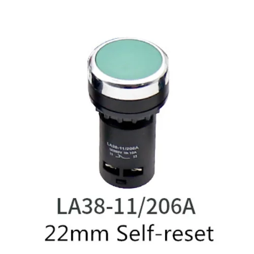 1개 22mm 버튼 스위치 셀프 록킹 소형 버섯형 비상 정지 노브 키 스타트 인칭 파워 (색상-Knob Green, 전압-2 Position, 크기-Normal)
