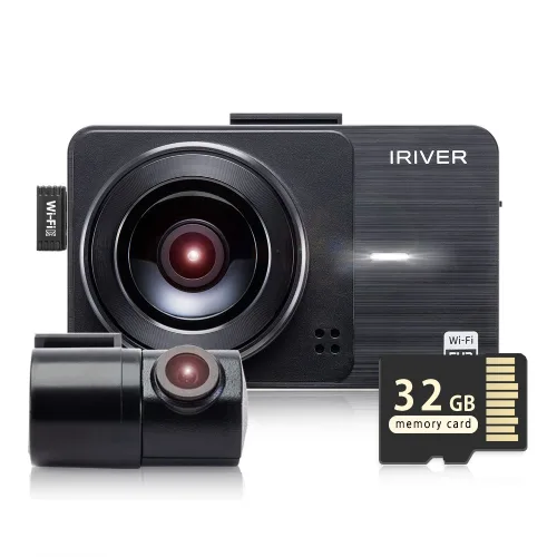 아이리버 2채널 FHD+FHD 고화질 차량용 2채널 블랙박스 FF2 WiFi 스마트폰 연동지원, 32GB, WiFi 동글이 + GPS 안테나 + 무료출장장착권