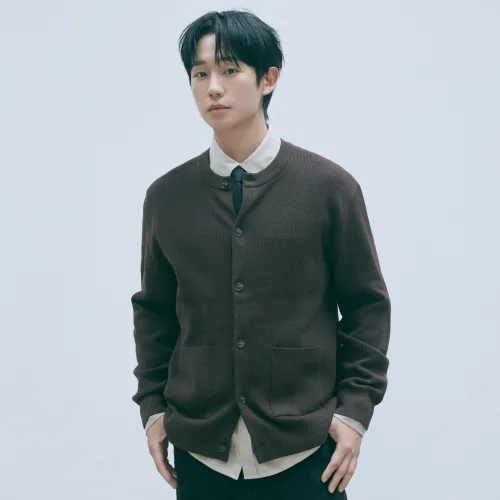 마인드브릿지 남성용 두굿 라운드 세미 오버핏 가디건 MZCD7120