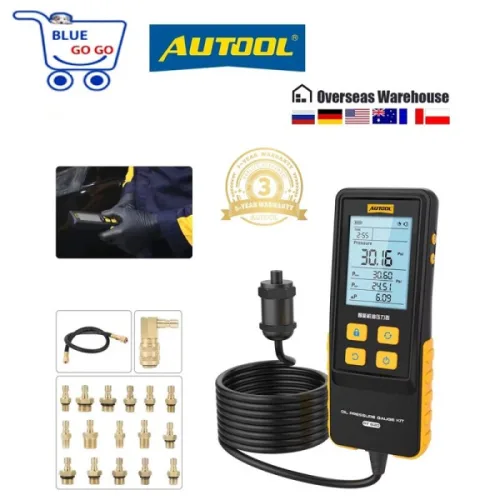AUTOOL PT620 엔진 오일 압력 게이지 0-29.4 바 디지털 디스플레이 진단 도구 (오토바이 자동차 트럭용)
