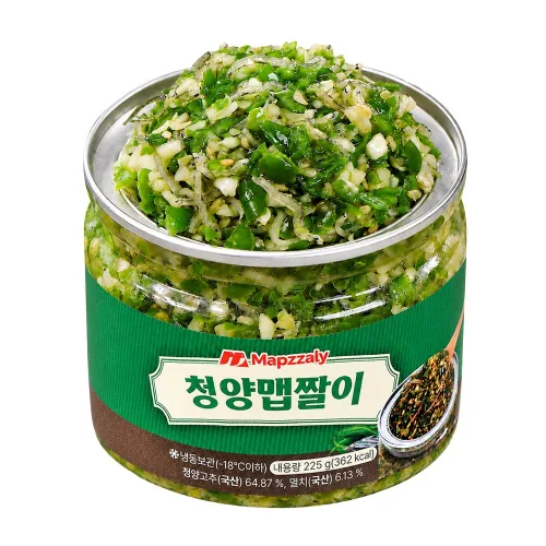 셰프애찬 수제 청양 맵짤이 멸치 고추 다대기 땡초장 다짐장 만능 반찬 캠핑 음식 여행템, 1개, 400g