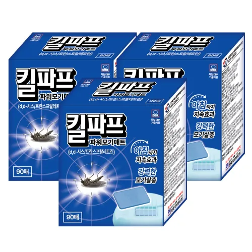 킬파프 파워모기매트 전자 모기향 전기 모기약 리필 3개, 90g, 3박스