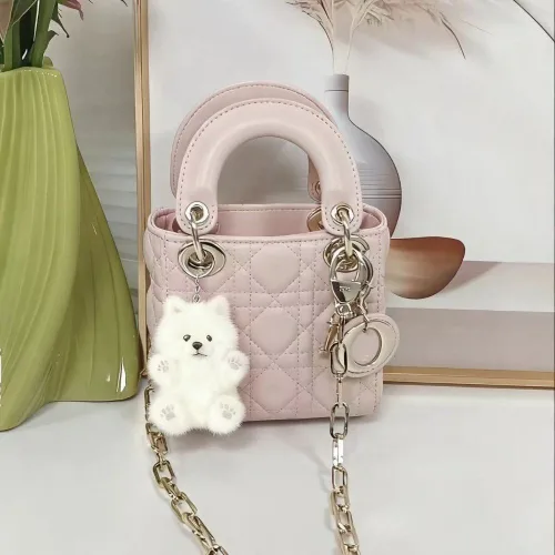 티류으스 화이트 포메라니안 인형 키링 가방 백참 키홀더 귀여운 강아지 펜던트 가방장식 선물용 거실 ZC