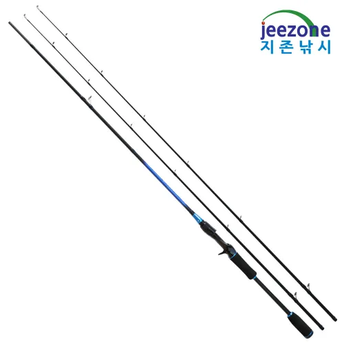 지존낚시 쌍팁 베이트루어낚시대 (초릿대 2개 M&MH) 색상 블루 레드, 블루