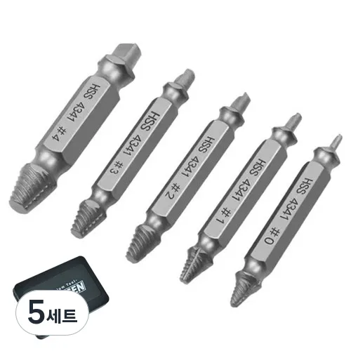 디케이켈슨 볼트 제거 리무버 5종 세트 은색, 5세트