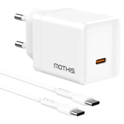 모디스 45W GaN PD 3.0 PPS 초고속 충전기 어댑터 + C to C 60W 케이블 1.5m 세트, 화이트, 1세트