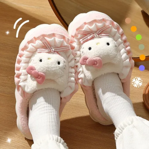여성 귀여운 KT 헬로키티 가을겨을 보온 뽀글이 컴포터블