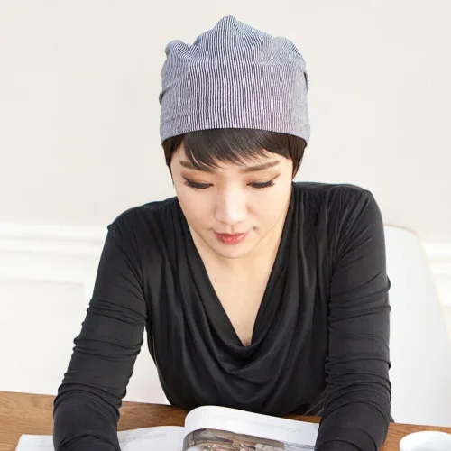 가발닷컴 여성 항암가발 부분가발 벨크로 띠가발, 앞머리 있는 띠가발 자연검정, 1개