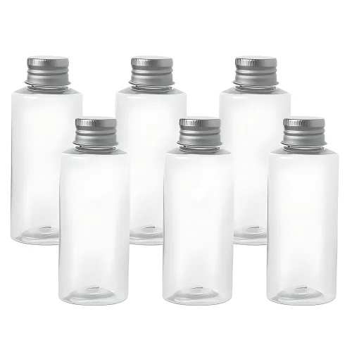 병도매닷컴 AC100 투명 음료용기 알루미늄 실버캡, 100ml, 6개
