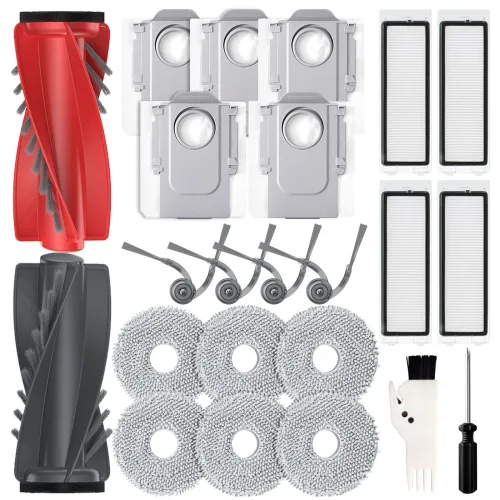 [23PCS] 로보락 Roborock Qrevo Curve/Qrevo Edge 호환 소모품 풀세트 메인브러시 사이드브러시 필터 먼지봉투 물걸레, 23세트, 로보락P20 pro