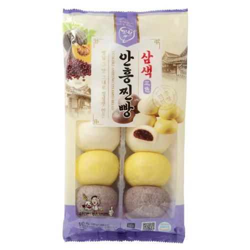밀원본가 안흥찐빵 삼색트레이 500g (50g x 10개입) HACCP, 1개, 500g