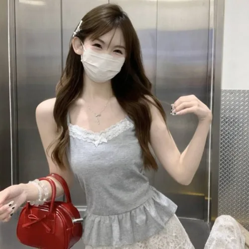 어썸풀 여성용 베뉴아 레이스 끈 나시 A25SMS032002