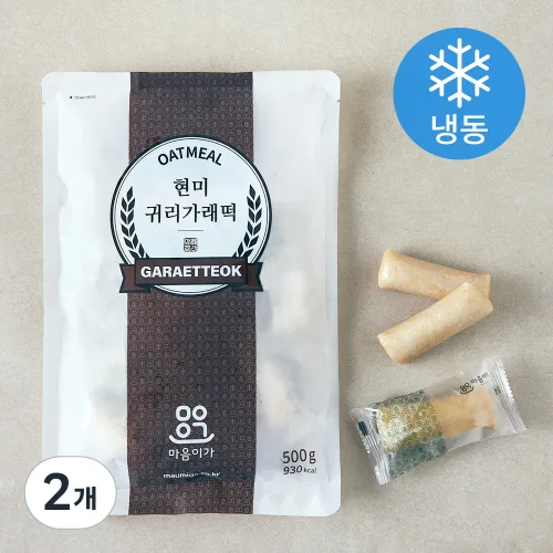 마음이가 현미귀리 가래떡 (냉동), 500g, 1개입, 2개