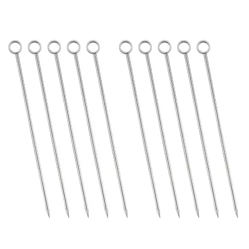 리브문 304 스텐 칵테일픽 디저트 과일꽂이 (10.8cm) B 링 타입, 10개, 실버계열