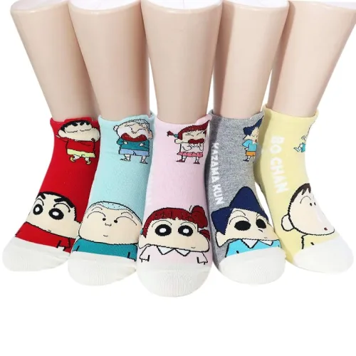 삭센스 짱구는못말려 여성 캐릭터 양말 5켤레 세트 (22.5-26cm)