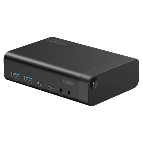벨킨 connect USB-C 14 in 1 10Gbps 4K 60Hz DisplayLink 100W PD 듀얼 디스플레이 독 INC025qcBK, 블랙, 1개