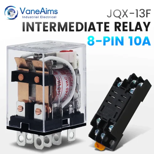 소켓 AC110V220V DPDT 13F 고출력 릴레이 DC12V24V10A 코일 스위치 일반 JQX 전자기 미니 베이스 HH62P