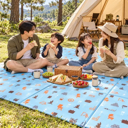 국산 대형 접이식캠핑매트 피크닉 차박 야외 돗자리 고밀도PE소재 200x240 3컬러, 캠핑매트200x240-주황