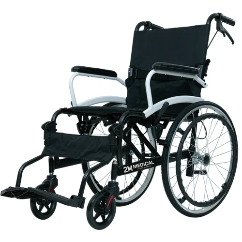 2H메디컬 라이트휠체어 11kg 초경량 알루미늄 수동 접이식 휠체어, 일반형 - Q06LAJ-20", 1개